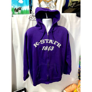 J America Kansas State Wildcats Womens Hoodie size Large full zip
